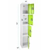 Adiroffice 72in x 12in x 12in 4-Compartment Steel Tier Key Lock Storage Locker in Green, 4PK ADI629-204-GRN-4PK